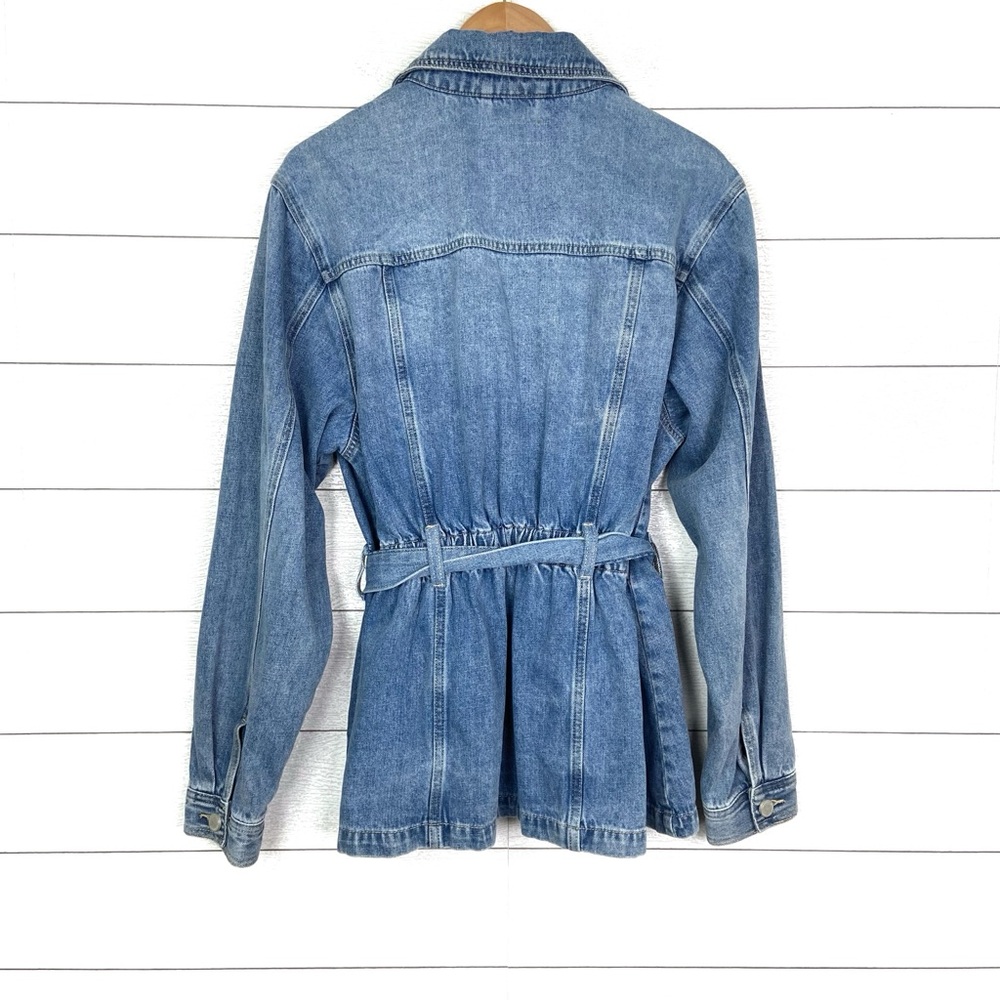 BLANKNYC Denim Left on Read Jacket Blue Jean Tie Waist Fall Medium - Picture 5 of 5